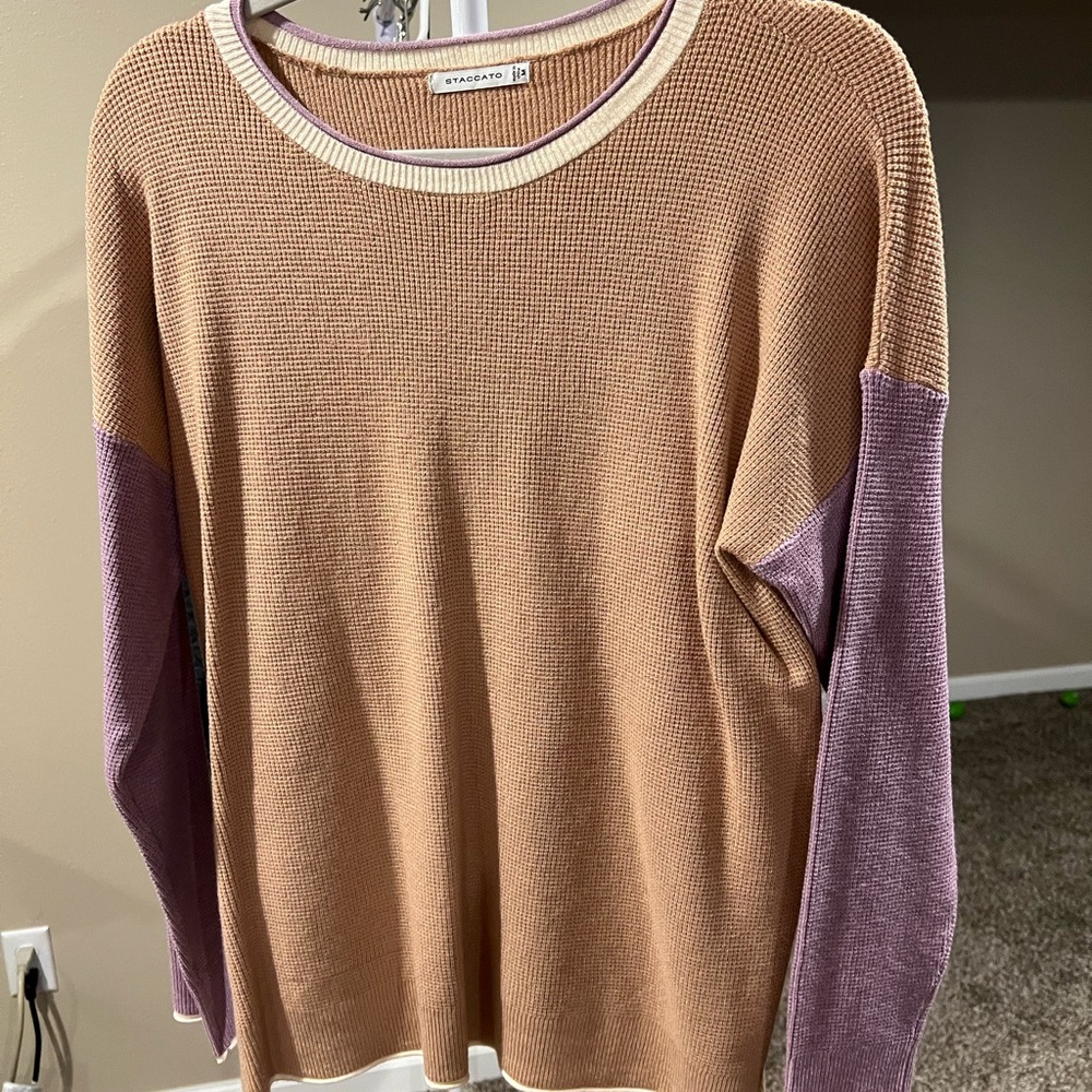 New Staccato Tan and Purple Sweater